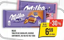 Mega Image Milka tabletă de ciocolată, diverse Ofertă