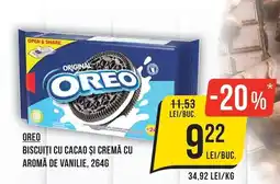Mega Image Oreo biscuiti cu cacao si cremă cu aromă de vanilie Ofertă
