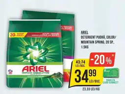 Mega Image Ariel detergent pudră, color/ mountain spring Ofertă