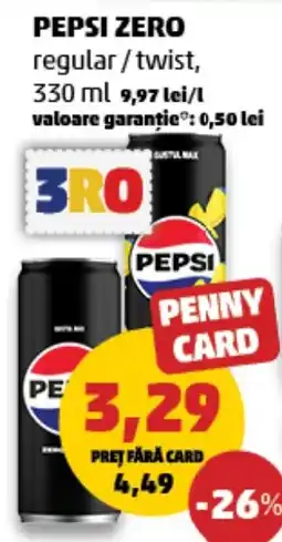 Penny Pepsi Zero Ofertă