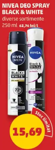 Penny Nivea deo spray black & white Ofertă