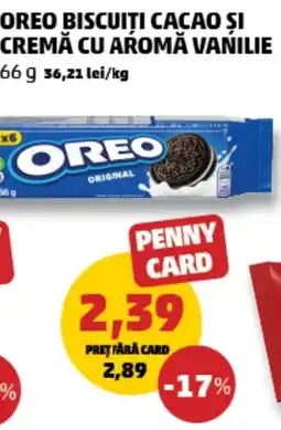 Penny Oreo biscuiti cacao si cremă cu aromă vanilie Ofertă