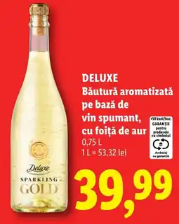 Lidl Deluxe bautura aromatizata pe baza de vin spumant cu foiță de aur Ofertă