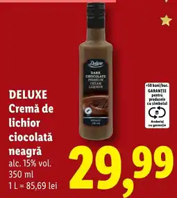 Lidl Deluxe cremă de lichior ciocolată neagră Ofertă