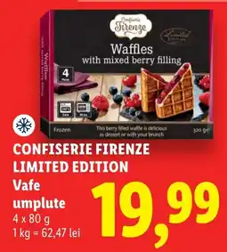 Lidl Confiserie Firenze waffles with mixed berry filling Ofertă