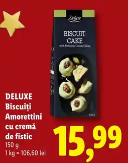 Lidl Deluxe biscuiti amorettini cu cremă de fistic Ofertă