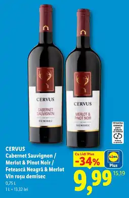 Lidl Cervus cabernet sauvignon / merlot & pinot noir / fetească neagră & merlot Ofertă