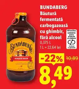 Lidl Bundaberg băutură fermentată carbogazoasă cu ghimbir, fără alcool Ofertă