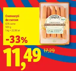 Lidl Pikok crenvurști de curcan Ofertă