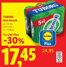 Lidl Tuborg Bere blondă Ofertă