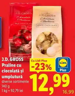 Lidl J.D.GROSS praline cu ciocolata și umplutură Ofertă