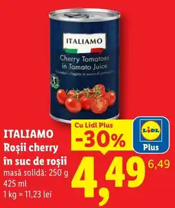 Lidl Itali amo roșii cherry în suc de roșii Ofertă