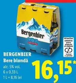 Lidl Bergenbier Bere blondă Ofertă