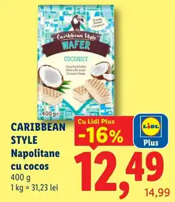 Lidl Caribbean Style Napolitane cu cocos Ofertă