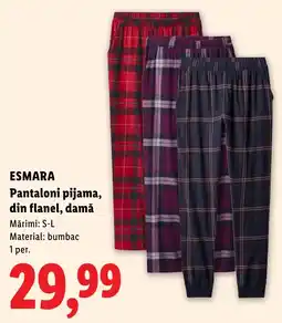 Lidl Esmara pantaloni pijama, din flanel, damă Ofertă