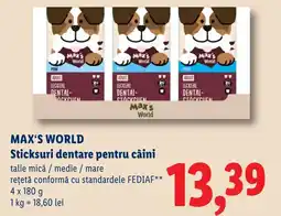 Lidl Max's World Stickuri dentare pentru câini Ofertă