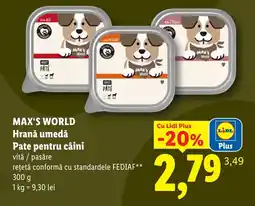 Lidl Max's World Hrană umedă Pate pentru câini Ofertă