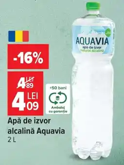 Carrefour Aquavia apa de izvor alcalina Ofertă