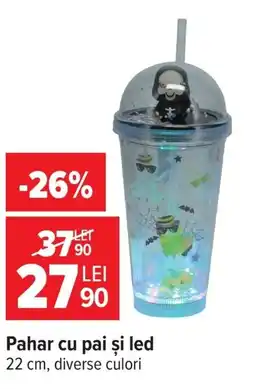 Carrefour Pahar cu pai și led Ofertă