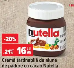 Carrefour Nutella cremă tartinabilă de alune de pădure cu cacao Ofertă