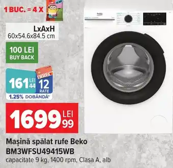 Mașină spălat rufe Beko BM3WFSU49415WB