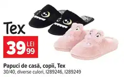 Carrefour Tex papuci de casă, copii Ofertă