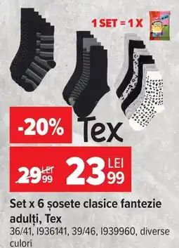 Carrefour Tex șosete clasice fantezie Ofertă