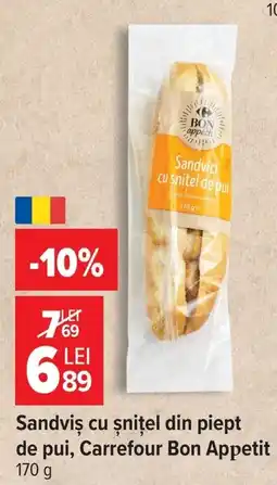 Carrefour Market Carrefour Bon Appetit Sandviș cu șnițel din piept de pui Ofertă
