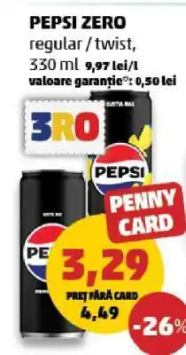 Penny Pepsi Zero Ofertă