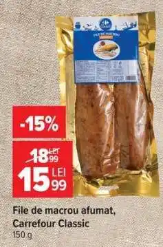 Carrefour File de macrou afumat Carrefour Classic Ofertă