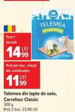 Carrefour Telemea din lapte de oaie Carrefour Classic Ofertă