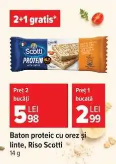 Carrefour Baton proteic cu orez și linte, Riso Scotti Ofertă