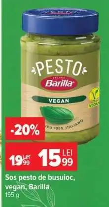 Carrefour Sos pesto de busuioc, vegan, Barilla Ofertă