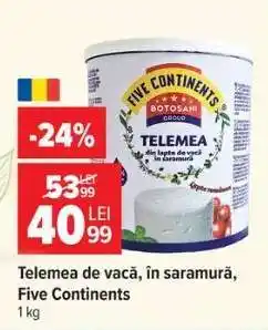 Carrefour Telemea de vacă în saramură Five Continents Ofertă