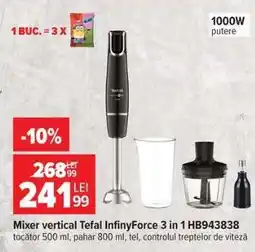 Carrefour Mixer vertical Tefal InfinyForce 3 in 1 HB943838 Ofertă