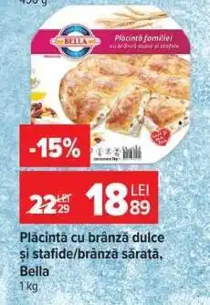 Carrefour Plăcintă cu brânză dulce și stafide/brânză sărată, Bella Ofertă