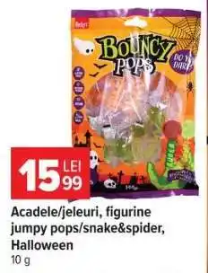 Carrefour Acadele/jeleuri, figurine jumpy pops/snake&spider, Halloween Ofertă