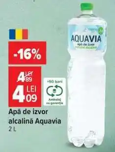 Carrefour Apă de izvor alcalină Aquavia 2L Ofertă