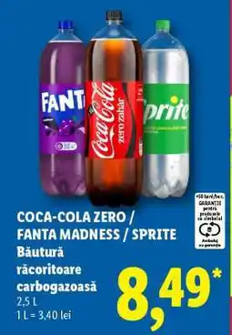 Lidl COCA-COLA ZERO / FANTA MADNESS / SPRITE Ofertă