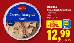 Lidl MILBONA Brânză topită triunghiuri Ofertă
