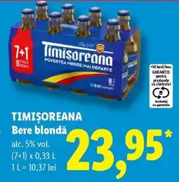 Lidl TIMIŞOREANA Bere blondă Ofertă