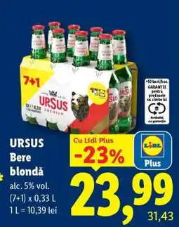 Lidl URSUS Bere blondă Ofertă