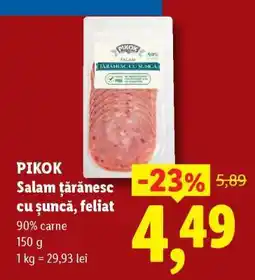 Lidl Pikok Salam țărănesc cu șuncă, feliat Ofertă