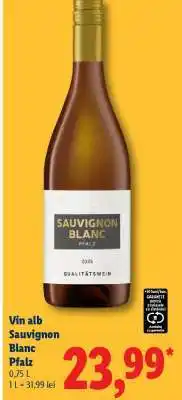 Lidl Vin alb Sauvignon Blanc Pfalz Ofertă