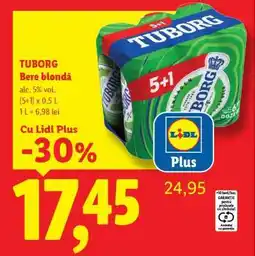 Lidl TUBORG Bere blondă Ofertă