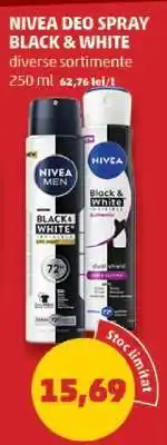 Penny NIVEA DEO SPRAY BLACK & WHITE Ofertă