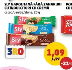 Penny SLY Napolitană Fără Zahăruri cu Îndulcitori cu Cremă Ofertă
