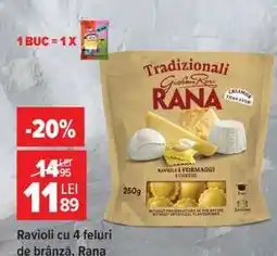 Carrefour Ravioli cu 4 feluri de brânză, Rana Ofertă