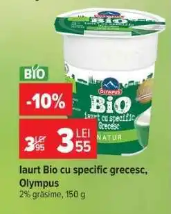 Carrefour Iaurt Bio cu specific grecesc, Olympus Ofertă
