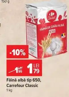 Carrefour Făină albă, tip 650, Carrefour Classic Ofertă